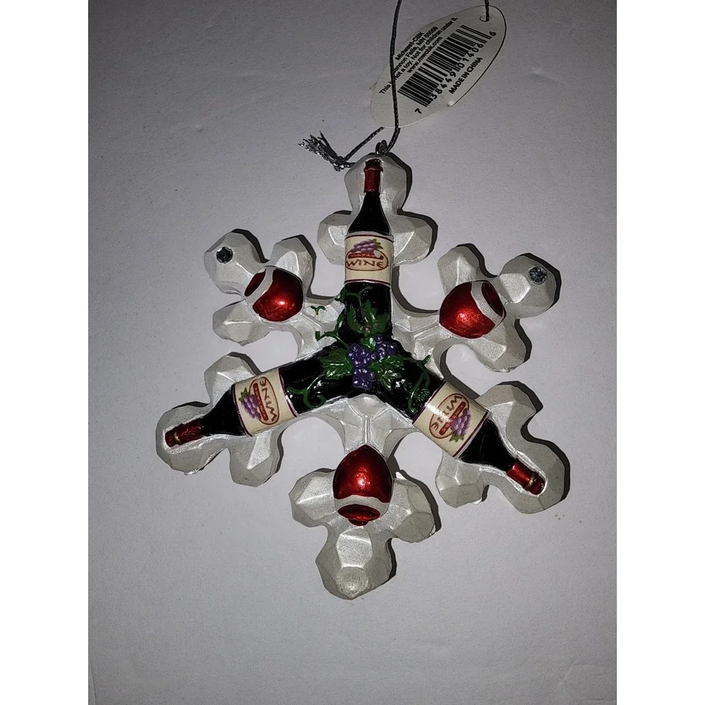 Wine Bottle Snowflake Christmas‎ Tree Ornament new